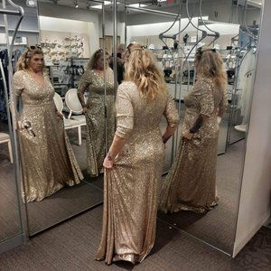 EXQUISITE GOLD SEQUIN DRESS, BRAND NEW!